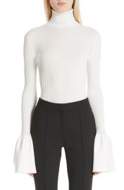 Alexander Wang Flare Cuff Ribbed Sweater at Nordstrom